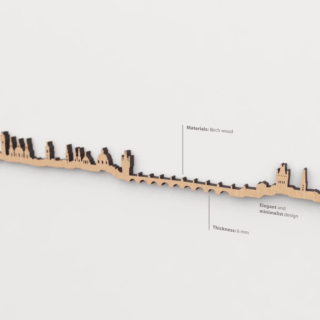 Textura de la madera marrón en el skyline Praga.