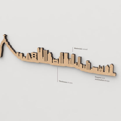 Textura de la madera marrón en el skyline Río de Janeiro.