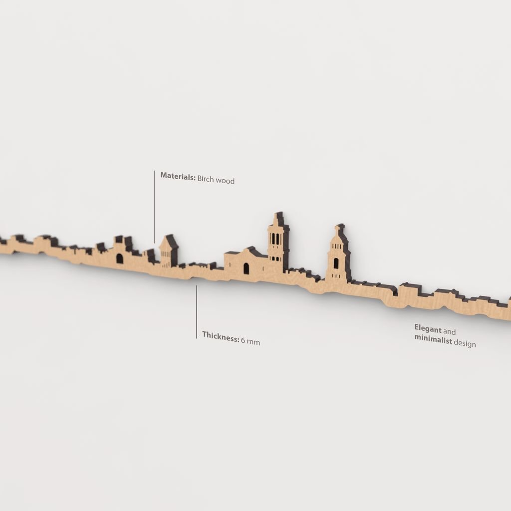 Textura de la madera marrón en el skyline Sabadell.