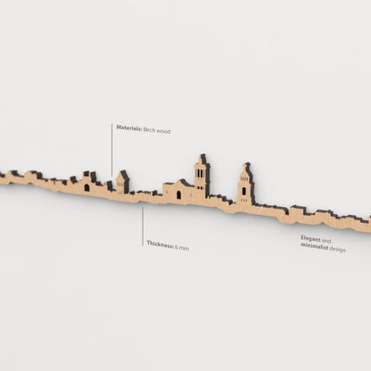 Textura de la madera marrón en el skyline Sabadell.