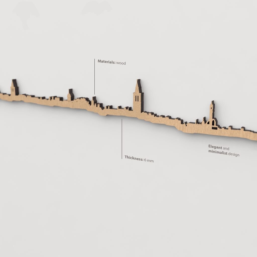 Textura de la madera marrón en el skyline Saint Andrews.