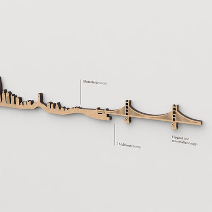 Textura de la madera marrón en el skyline San Francisco.