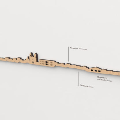 Textura de la madera marrón en el skyline Sant Joan d’Alacant.