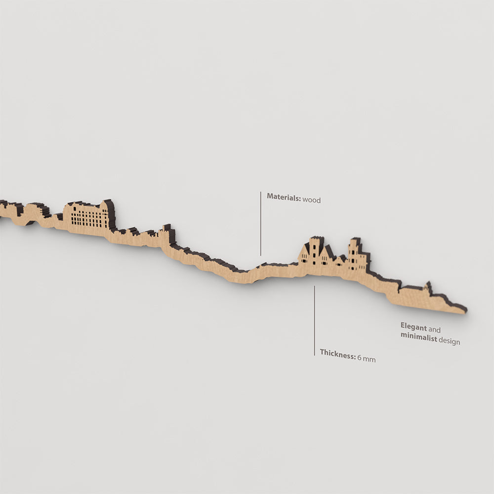 Textura de la madera marrón en el skyline Santander.