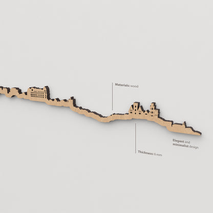 Textura de la madera marrón en el skyline Santander.
