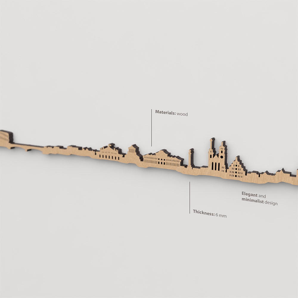 Textura de la madera marrón en el skyline Stuttgart.
