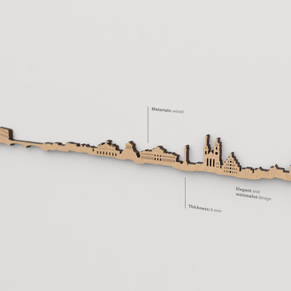 Textura de la madera marrón en el skyline Stuttgart.