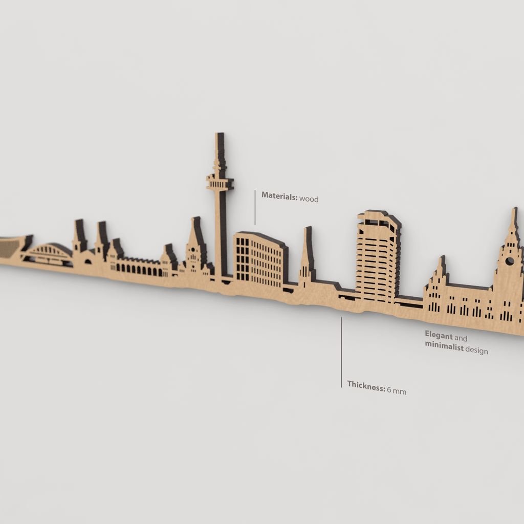 Textura de la madera marrón en el skyline Wuppertal.