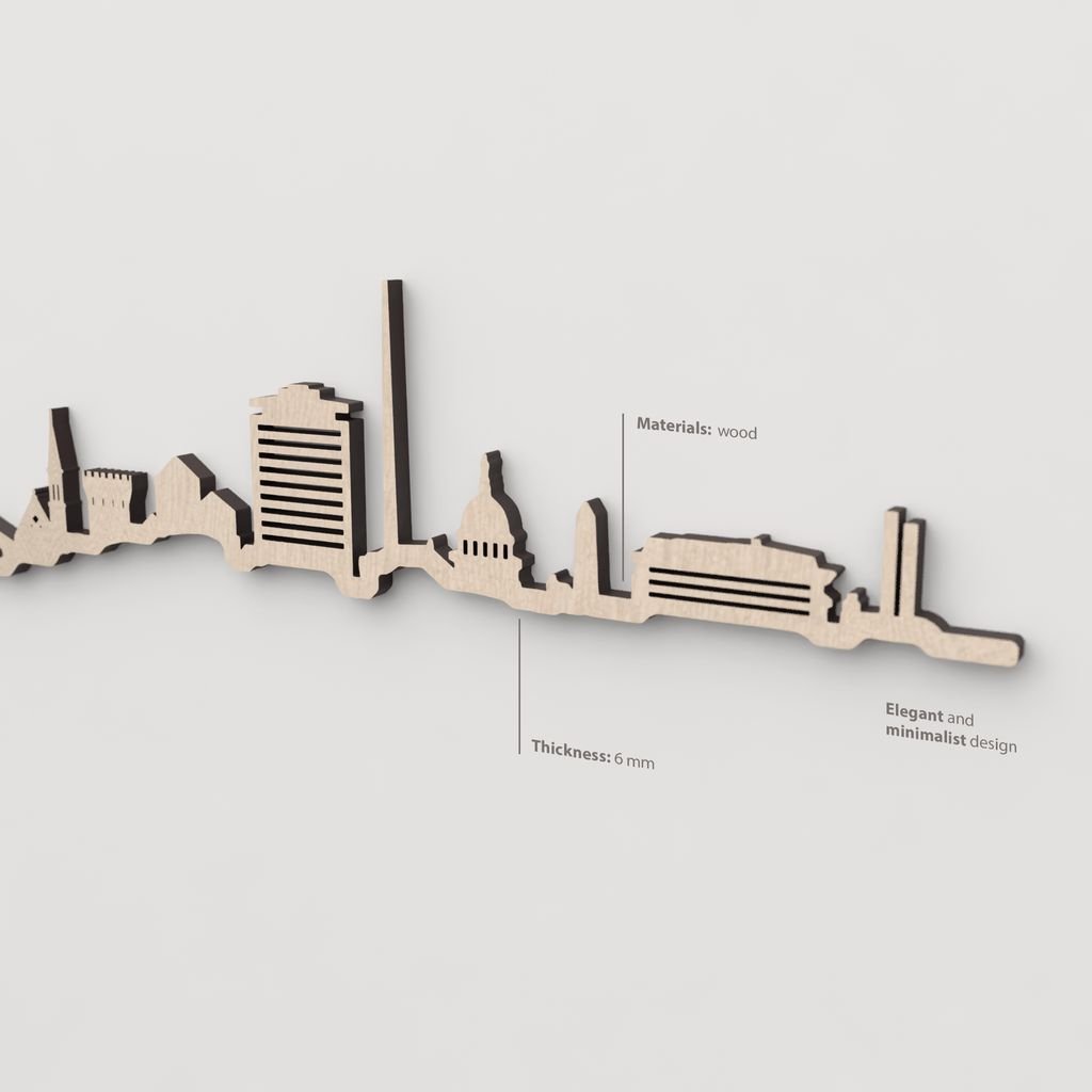 Textura de la madera natural en el skyline de Dublín, vista en detalle.