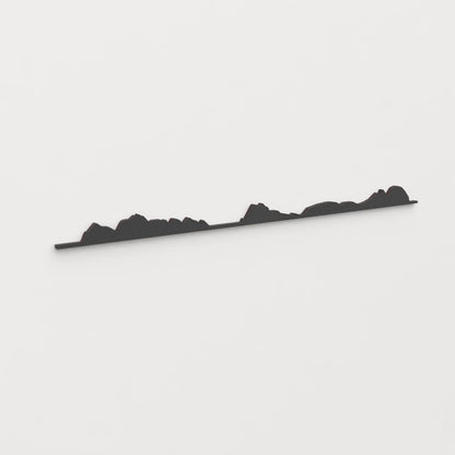 Perspectiva lateral del skyline Islas Cíes en madera negra.