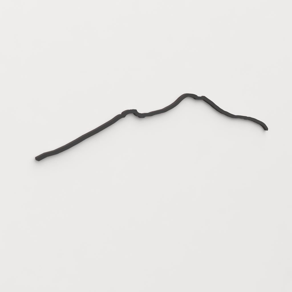 Perspectiva lateral del skyline Monte Vesubio en madera negra.