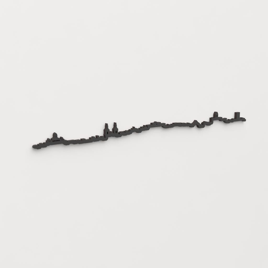 Perspectiva lateral del skyline San Fernando en madera negra.