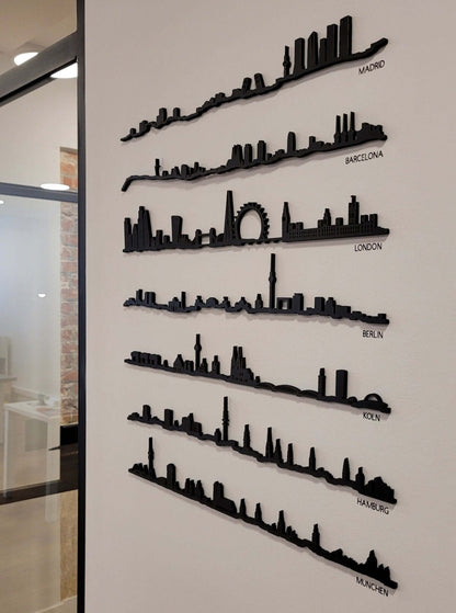 Todas tus ciudades con letras adhesivas skyline in wood - Skylinecity
